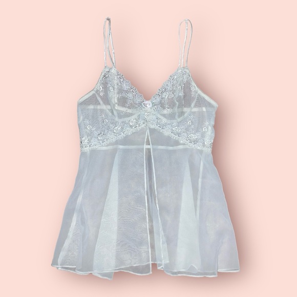 White Mesh Babydoll - Picture 1 of 5